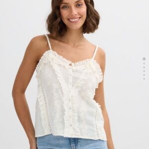 100% cotton ruffle tank